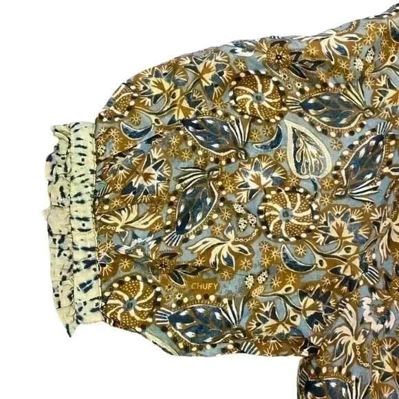 CHUFY KISSA SILK BLOUSE in Swia Brown Size Small - Picture 9 of 14